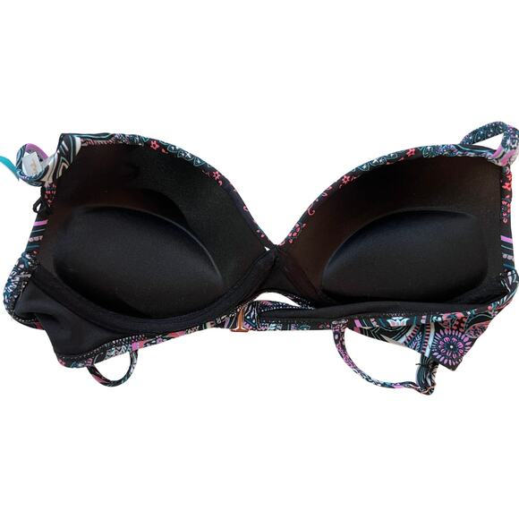 RAISINS JUNIORS SZ SMALL BIKINI SWIM TOP MOONSHADOW PRINTED SILK ROAD MULTI NEW! - Picture 5 of 8